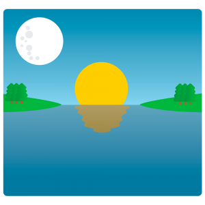 Finnland-Emoji mit Mitternatchtssonne
