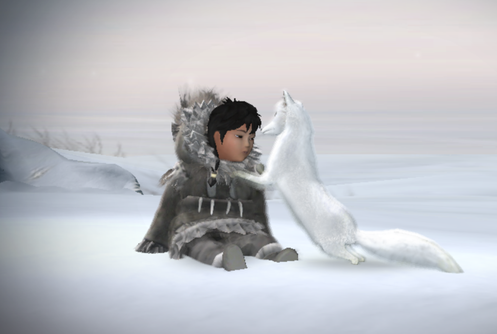 Nuna und ihr Polarfuchs: aus dem Videospiel "Never Alone"